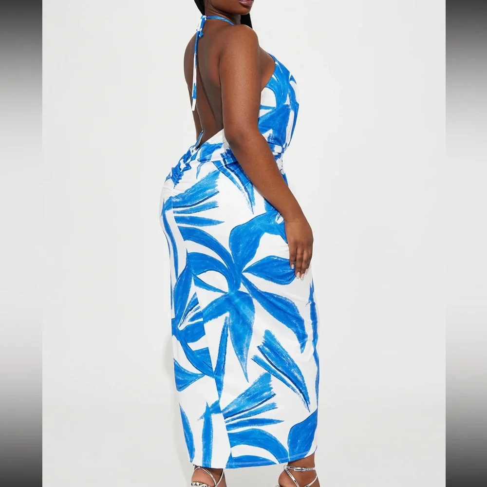 Blue and White dress - Picture 2 of 4